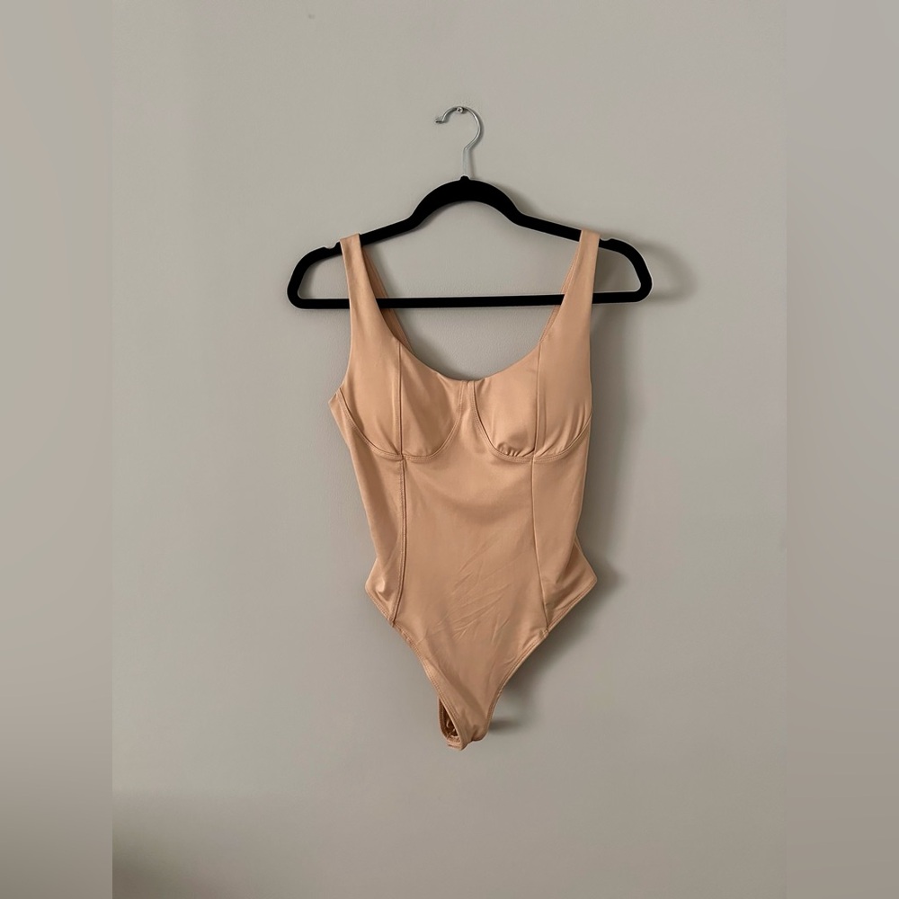 Beige Bustier Bodysuit || Small || NWOT